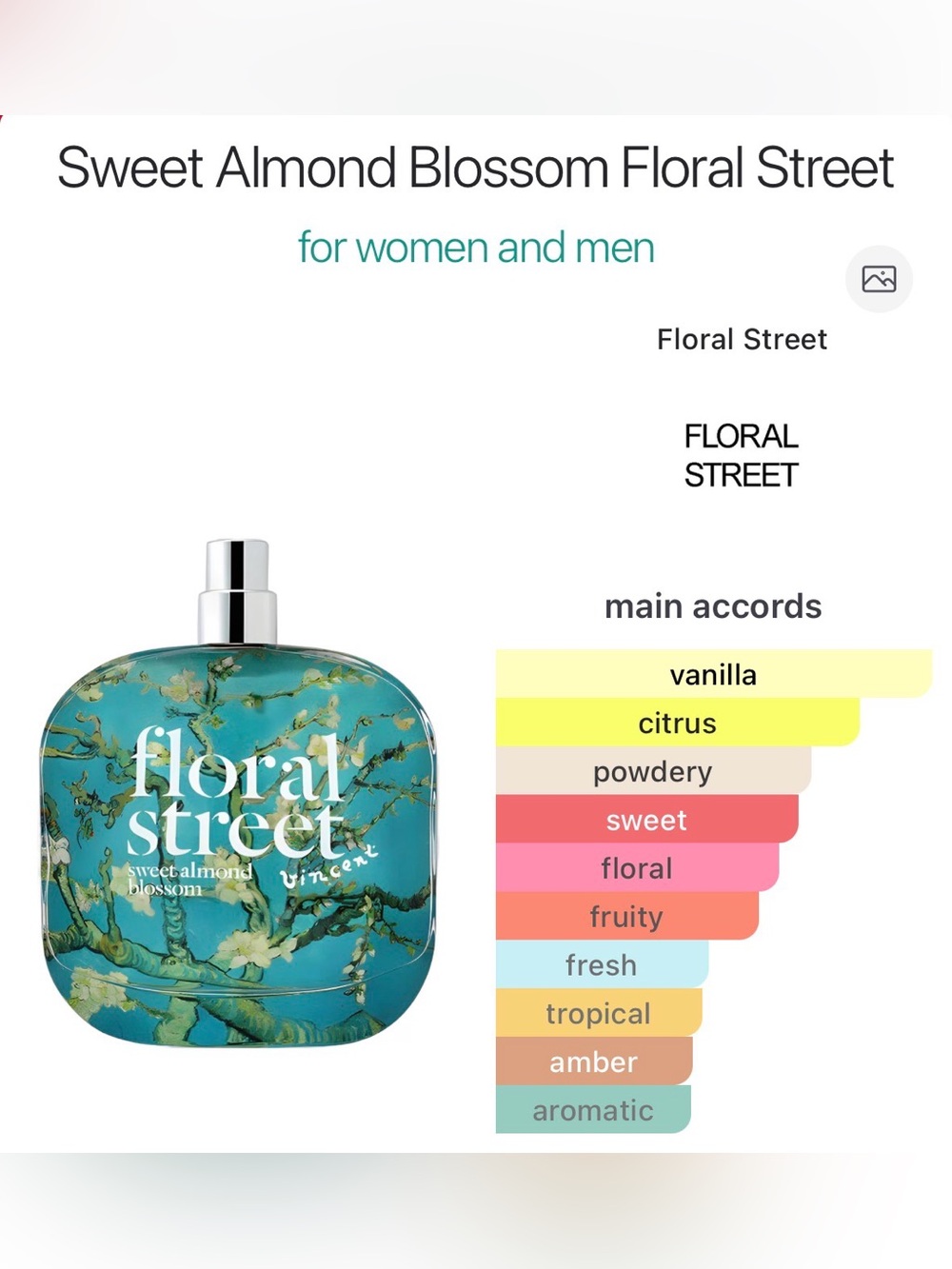 Floral Steet Sweet Almond Blossom Scentbird decant 0.27 ounces (approx 7.5 ml)